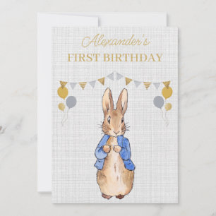 Personalize 1st Birthday Peter the Rabbit Invitati Invitation