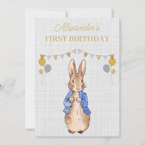 Personalize 1st Birthday Peter the Rabbit Invitation
