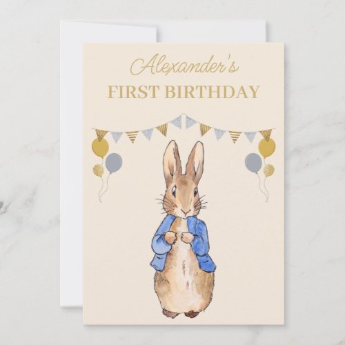 Personalize 1st Birthday Peter the Rabbit Invitation