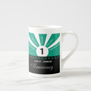 Personalize, 1st Year Employee Anniversary Bone China Mug