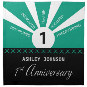 Personalize, 1st Year Employee Anniversary Cloth Napkin