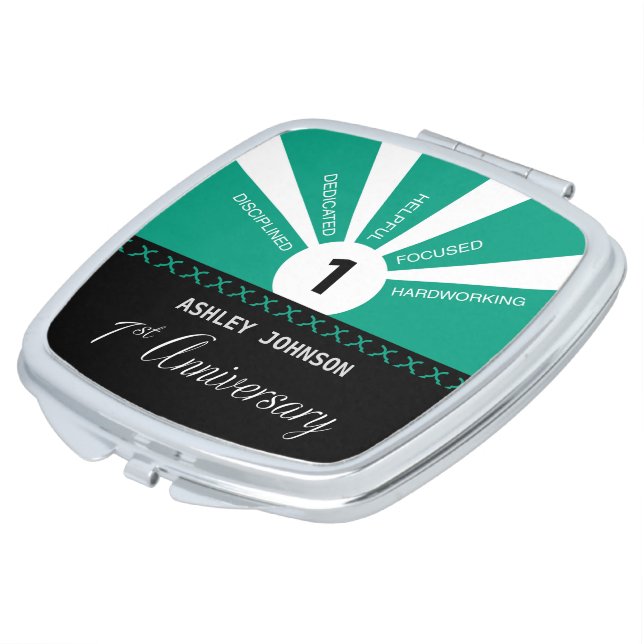 Personalize, 1st Year Employee Anniversary Compact Mirror (Turned)