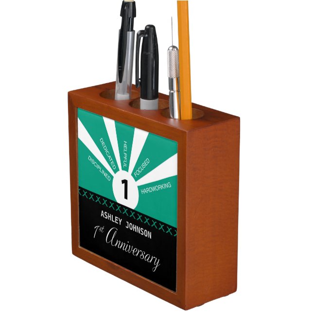 Personalize, 1st Year Employee Anniversary Desk Organizer (In Situ)