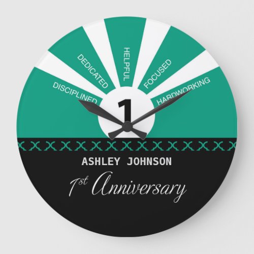 Personalize 1st Year Employee Anniversary Large Clock