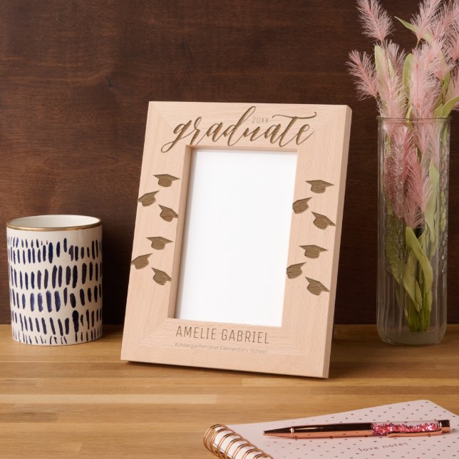 Personalize 2025 Graduate Cap Engraved Photo Frame (Left)