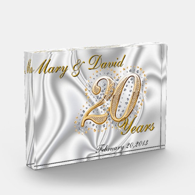 Personalize 20 Year Anniversary Award (Left)