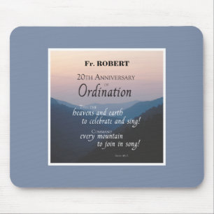 Personalize 20th Anniversary Ordination Congrats Mouse Pad