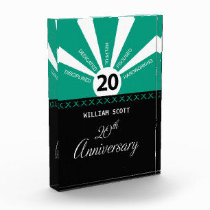 Personalize, 20th Yr Business Employee Anniversary Acrylic Award