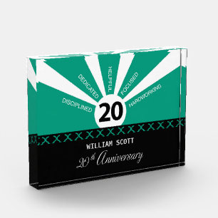 Personalize, 20th Yr Business Employee Anniversary Acrylic Award
