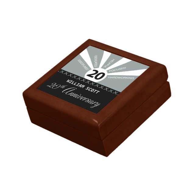 Personalize, 20th Yr Business Employee Anniversary Gift Box (Side)