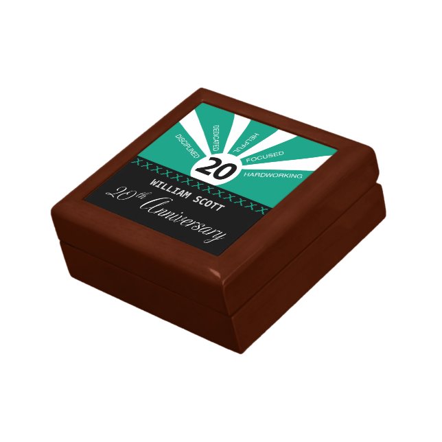 Personalize, 20th Yr Business Employee Anniversary Gift Box (Side)
