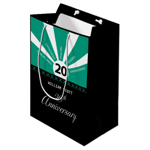 Personalize 20th Yr Business Employee Anniversary Medium Gift Bag