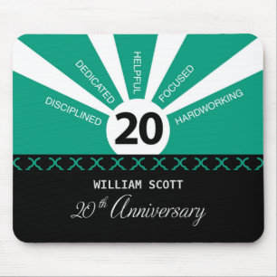 Personalize, 20th Yr Business Employee Anniversary Mouse Pad