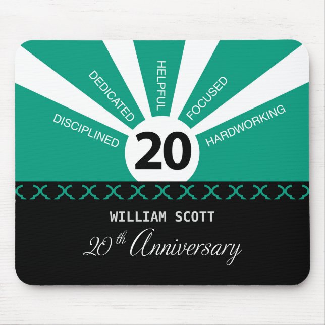 Personalize, 20th Yr Business Employee Anniversary Mouse Pad (Front)