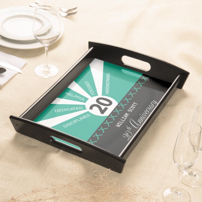 Personalize, 20th Yr Business Employee Anniversary Serving Tray (Front)