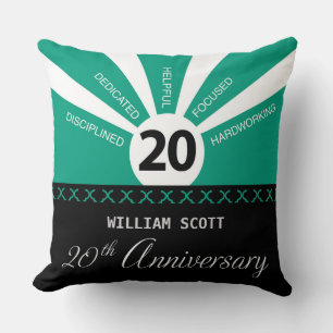 Personalize, 20th Yr Business Employee Anniversary Throw Pillow
