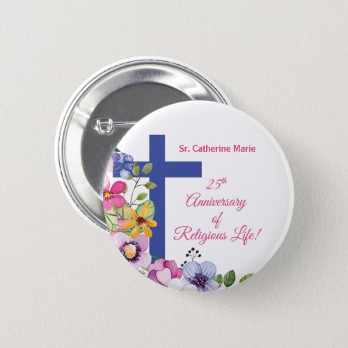 Personalize 25th Anniversary Nun Religious Life Button