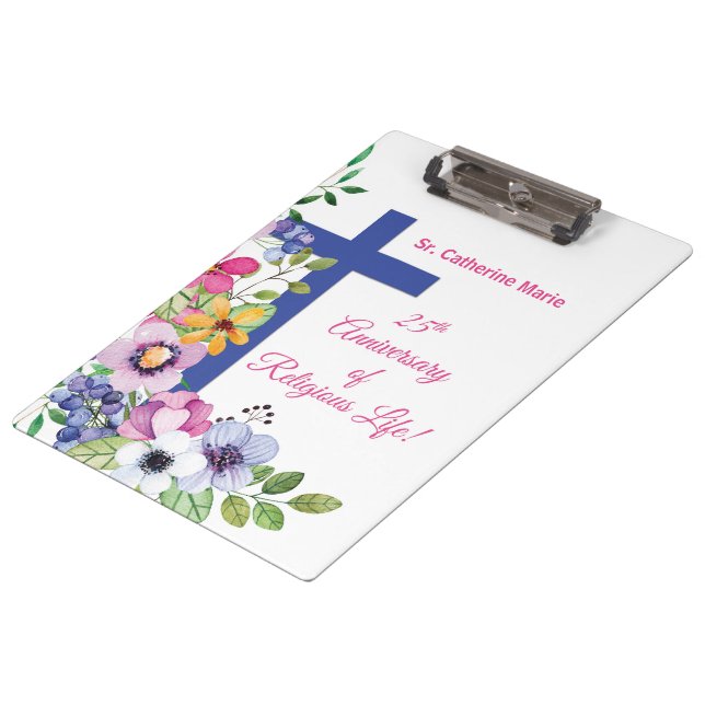 Personalize, 25th Anniversary Nun Religious Life Clipboard (Angled)