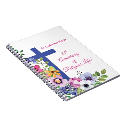 Personalize 25th Anniversary Nun Religious Life Notebook