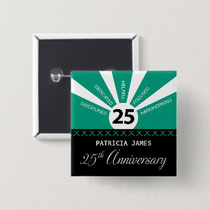 Personalize, 25th Year Employee Anniversary Button