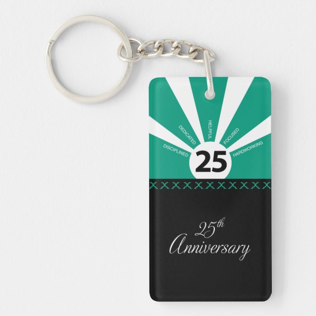 Personalize, 25th Year Employee Anniversary Keychain (Front)