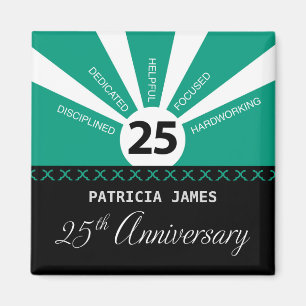 Personalize, 25th Year Employee Anniversary Magnet