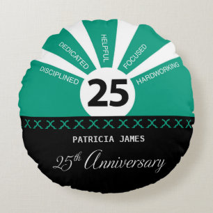 Personalize, 25th Year Employee Anniversary Round Pillow