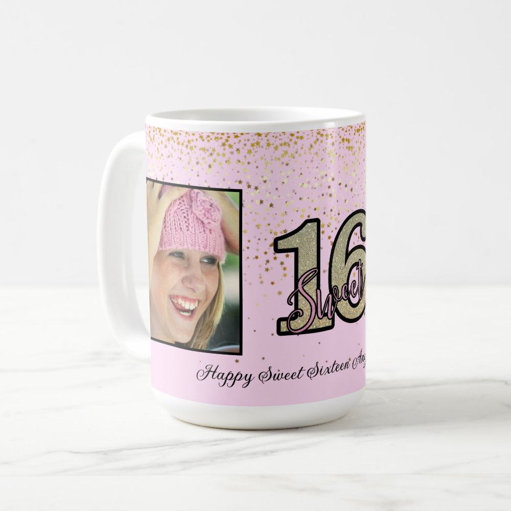 Personalize Photos & Message Sweet 16 Gift Coffee Mug
