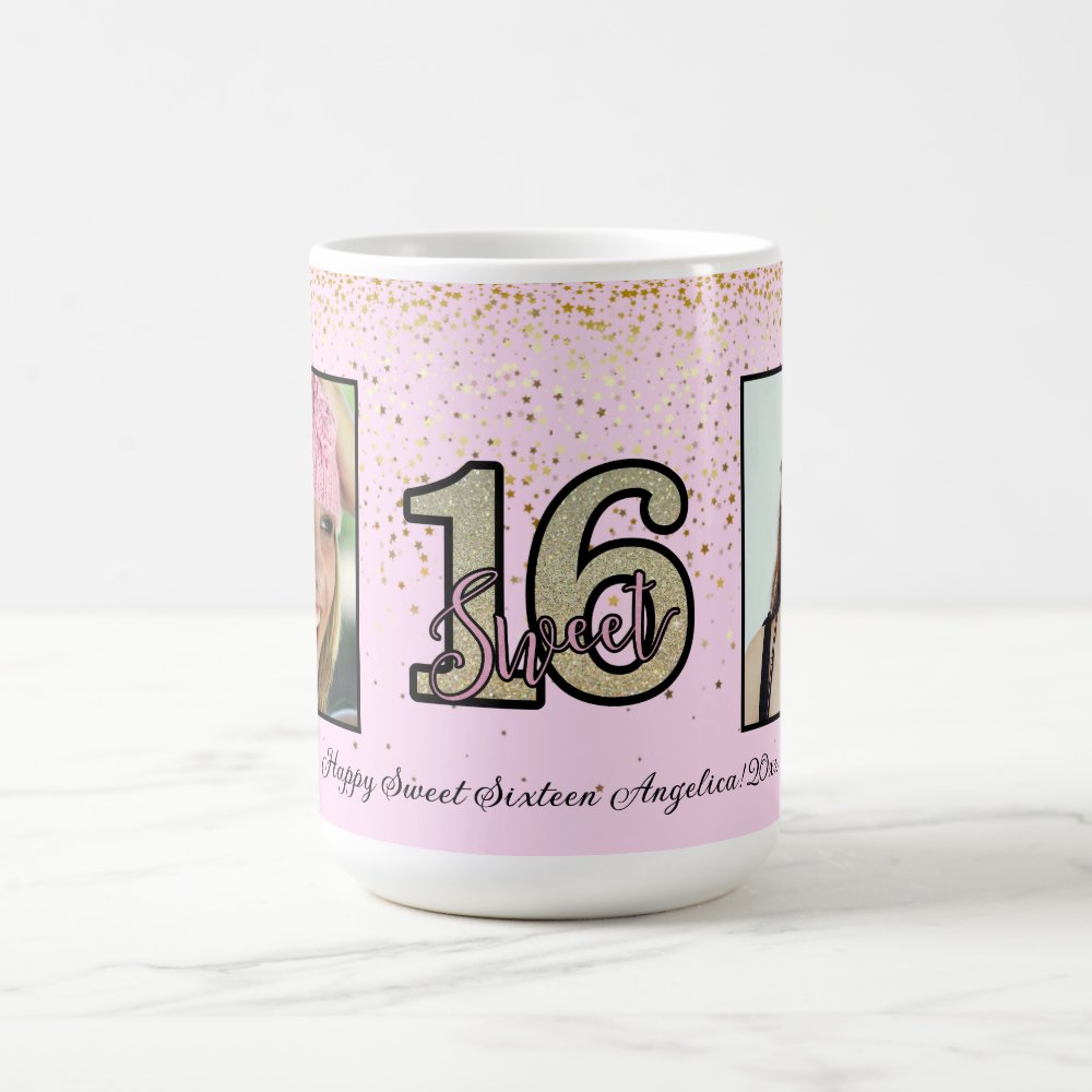 Personalize Photos & Message Sweet 16 Gift Coffee Mug
