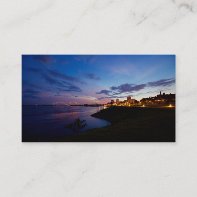 Personalize-2 Sided-Memphis Tennessee Skyline Business Card (Front)