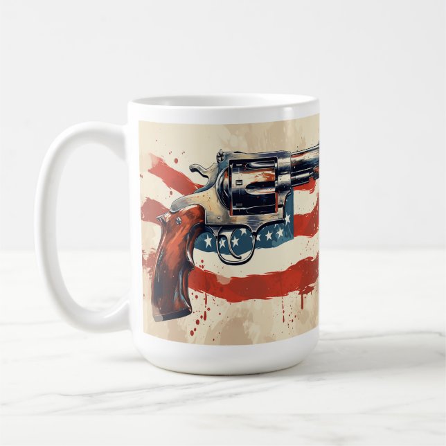 Personalize 2nd Amendment Coffee Mug USA Flag (Left)