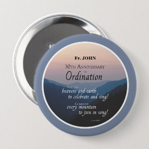 Personalize 30th Anniversary Ordination Congrats Button