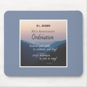 Personalize 30th Anniversary Ordination Congrats Mouse Pad