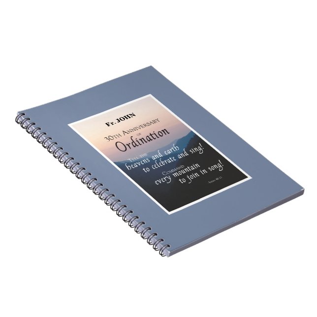 Personalize 30th Anniversary Ordination Congrats Notebook (Right Side)