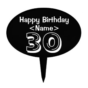 Personalize 30th Birthday Cake Topper