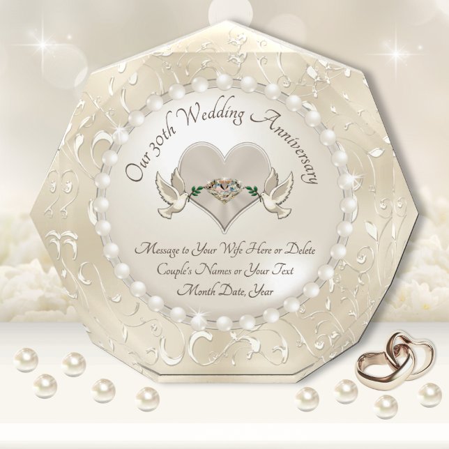 Personalize 30th Wedding Anniversary Gift for Wife (30th anniversary traditional gift. 30th wedding anniversary gift for my wife. 30 years of marriage.)