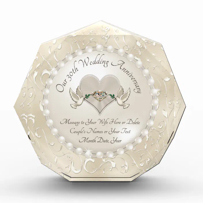30th Pearl Wedding Anniversary PERSONALISED Gift Present FAST delivery 