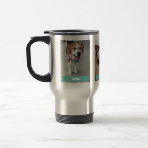 Personalize 3 Pet Photos & Names / Teal Travel Mug