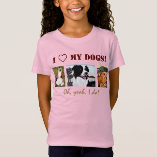 Personalize 3-Photo Panel and Text Template T-Shirt