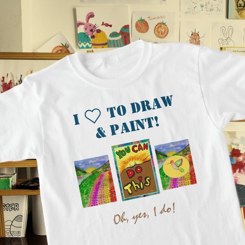 Personalize 3-Photo Panel and Text Template T-Shirt