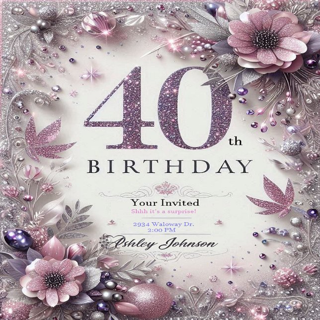 personalize  40th Birthday Invitation card (Creator Uploaded)