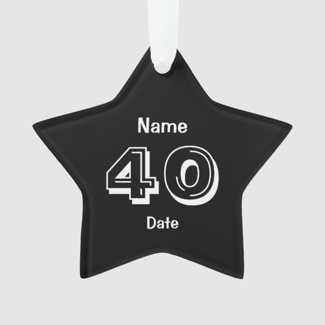Personalize 40th Birthday Ornament Gag Gift (Front)
