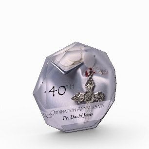 Personalize, 40th Ordination Anniversary Congrats Acrylic Award