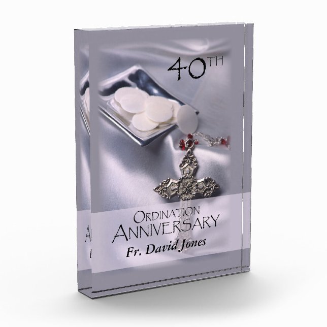Personalize, 40th Ordination Anniversary Congrats Acrylic Award (Left)