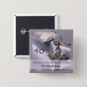 Personalize, 40th Ordination Anniversary Congrats Button