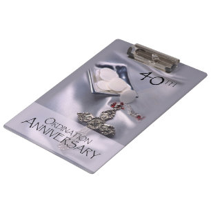 Personalize, 40th Ordination Anniversary Congrats Clipboard