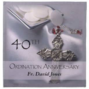 Personalize, 40th Ordination Anniversary Congrats Cloth Napkin