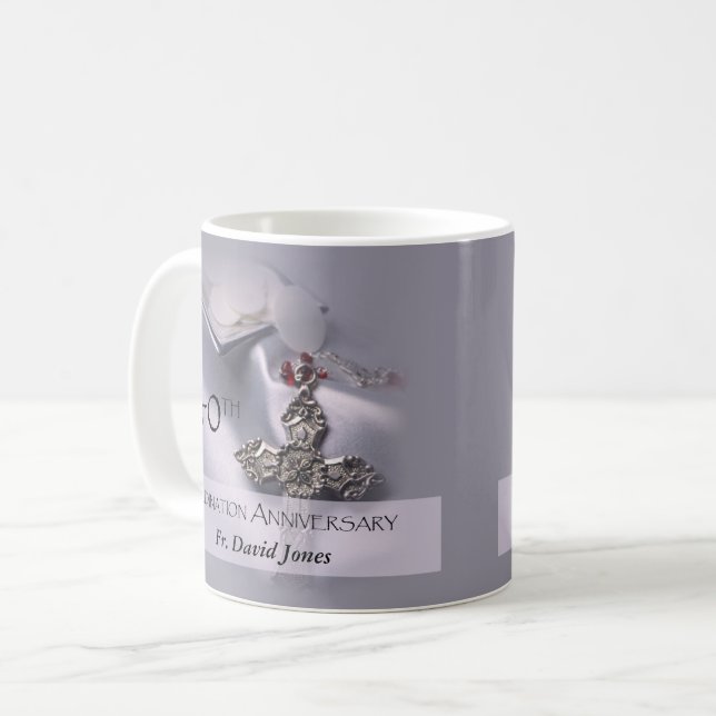Personalize, 40th Ordination Anniversary Congrats Coffee Mug (Front Left)