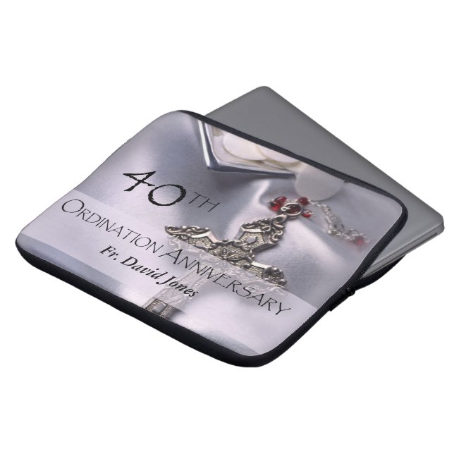 Personalize, 40th Ordination Anniversary Congrats Laptop Sleeve (Front Top)