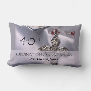 Personalize, 40th Ordination Anniversary Congrats Lumbar Pillow